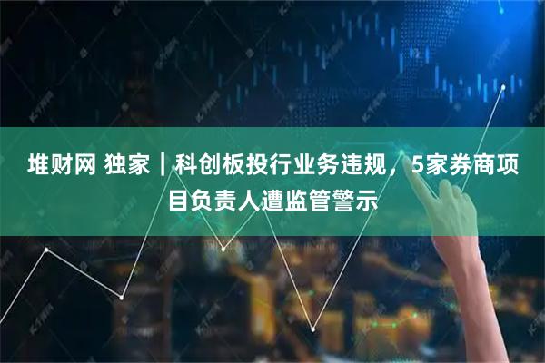 堆财网 独家｜科创板投行业务违规，5家券商项目负责人遭监管警示