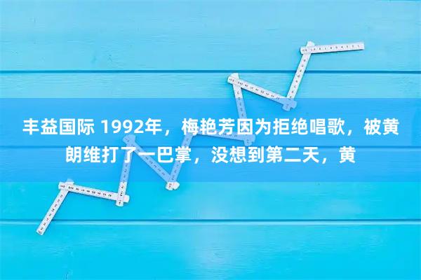 丰益国际 1992年，梅艳芳因为拒绝唱歌，被黄朗维打了一巴掌，没想到第二天，黄