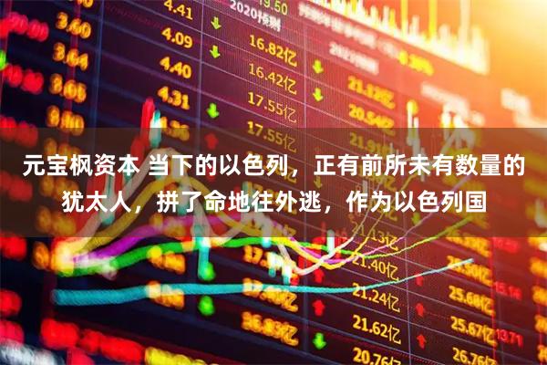 元宝枫资本 当下的以色列，正有前所未有数量的犹太人，拼了命地往外逃，作为以色列国