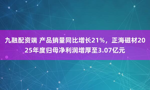 九融配资端 产品销量同比增长21%，正海磁材2025年度归母净利润增厚至3.07亿元