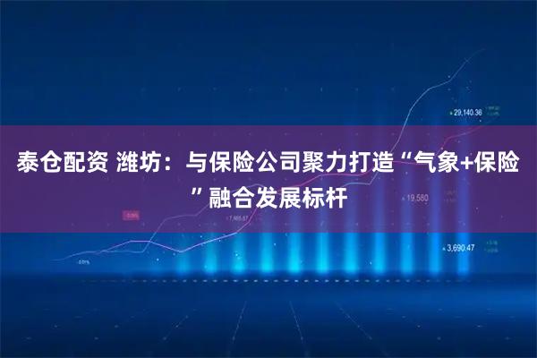 泰仓配资 潍坊：与保险公司聚力打造“气象+保险”融合发展标杆